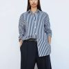 Women * | Discount Frame-Denim Women Ilona Oversized Shirt — Navy Multi