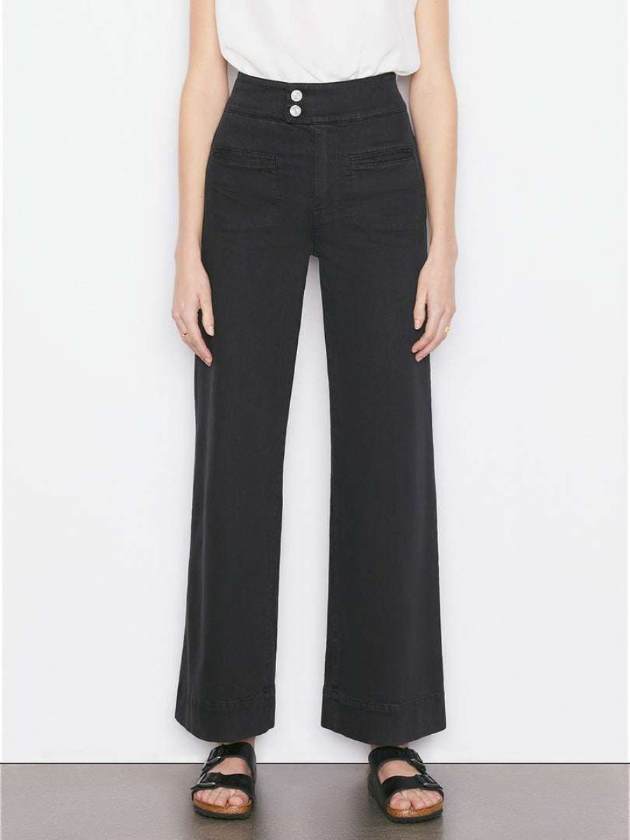 Women * | Wholesale Frame-Denim Women Le Hardy Wide Leg — Film Noir