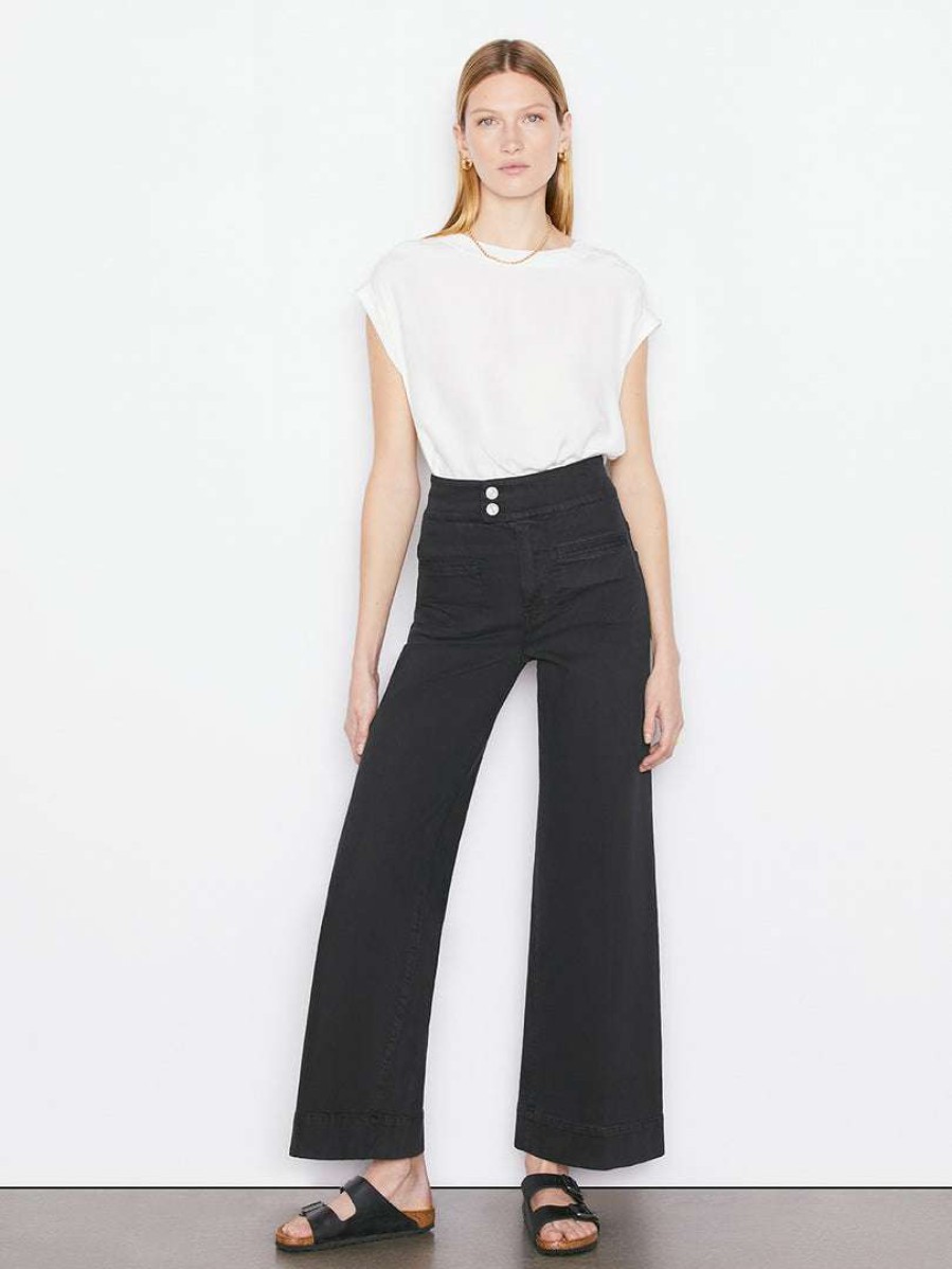 Women * | Wholesale Frame-Denim Women Le Hardy Wide Leg — Film Noir