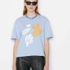 Women * | Outlet Frame-Denim Women Oversized Abstract Tee — Chambray Blue