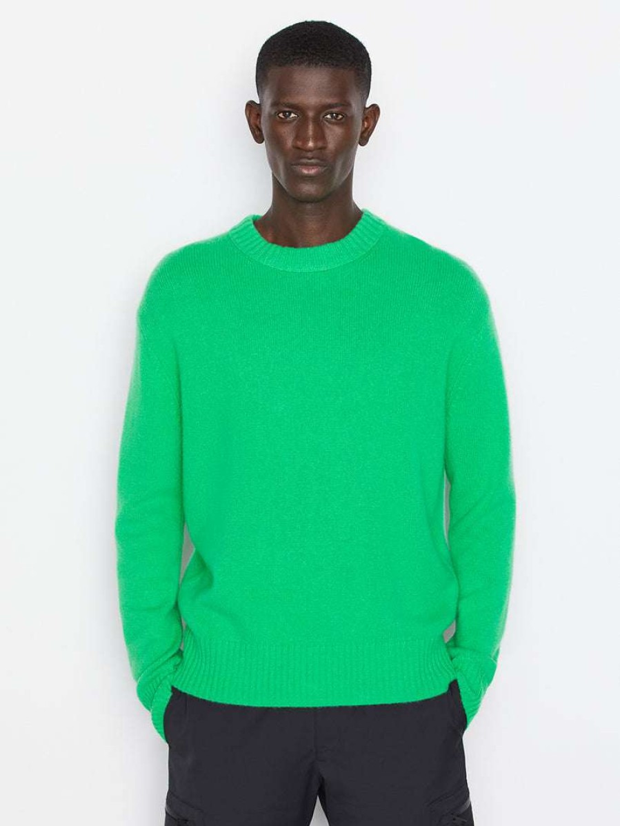 Men * | Deals Frame-Denim Men The Cashmere Crewneck Sweater — Pop Green