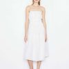 Women * | Best Reviews Of Frame-Denim Smocked Midi Dress — Women Blanc