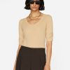 Women * | Best Sale Frame-Denim Scoop Neck Sweater — Women Taupe