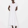 Women * | Cheap Frame-Denim Fitted Flare Dress — Women Blanc