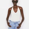 Women * | Wholesale Frame-Denim Women Crochet Halter Bodysuit — Off White