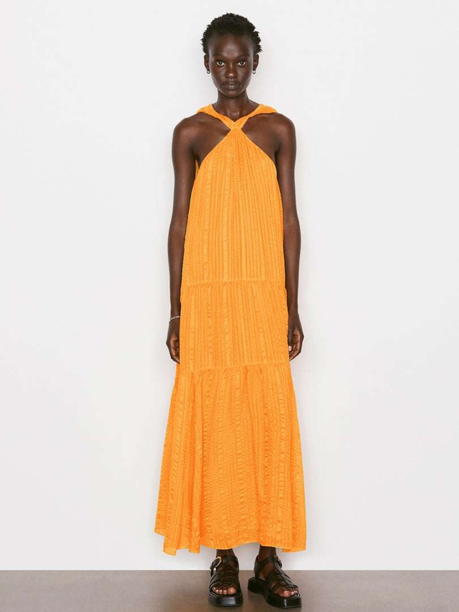 Women * | Flash Sale Frame-Denim Draped Halter Maxi Dress — Kumquat