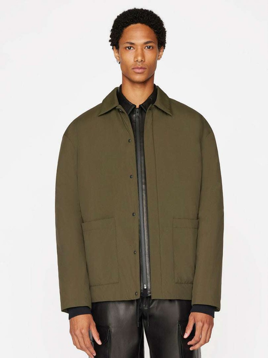 Men * | Coupon Frame-Denim Men Light Puffy Workwear Jacket — Military Green