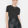 Women * | Best Reviews Of Frame-Denim Rolled Sleeve Tee — Women Noir