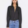 Women * | Cheapest Frame-Denim Women Ilona Oversized Shirt — Noir