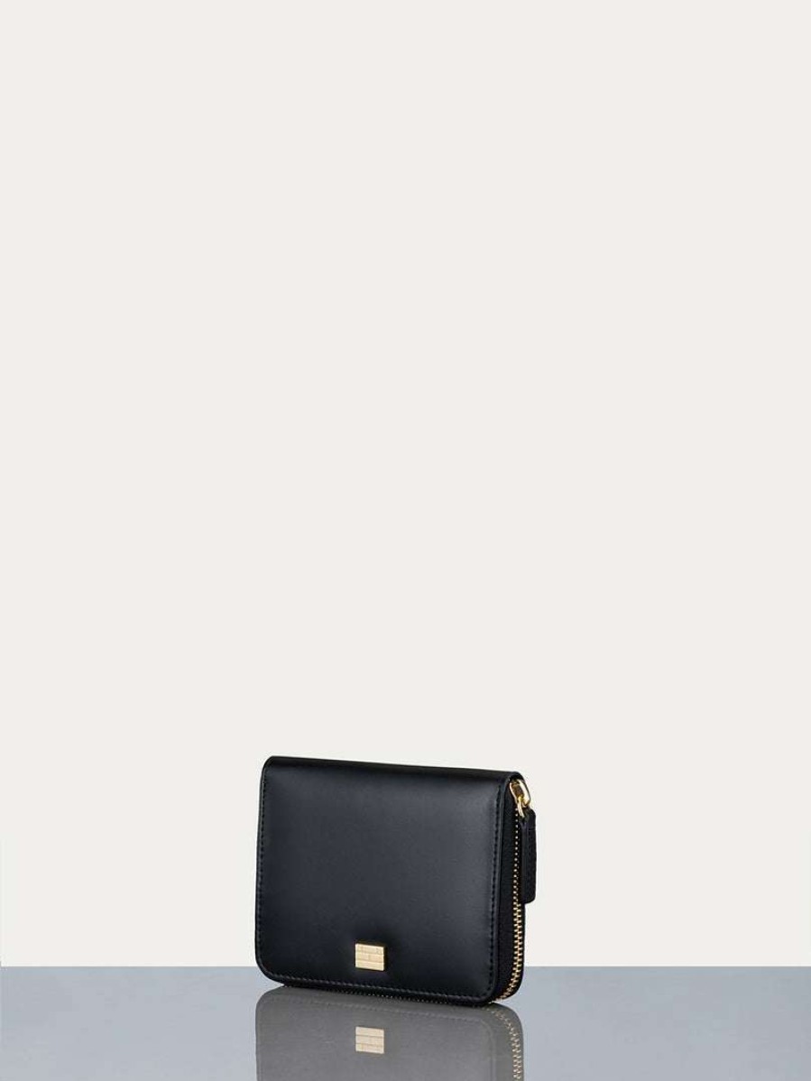 Women * | Flash Sale Frame-Denim Women Compact Wallet — Noir