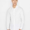 Men * | Hot Sale Frame-Denim Stretch Poplin Shirt — Men Blanc