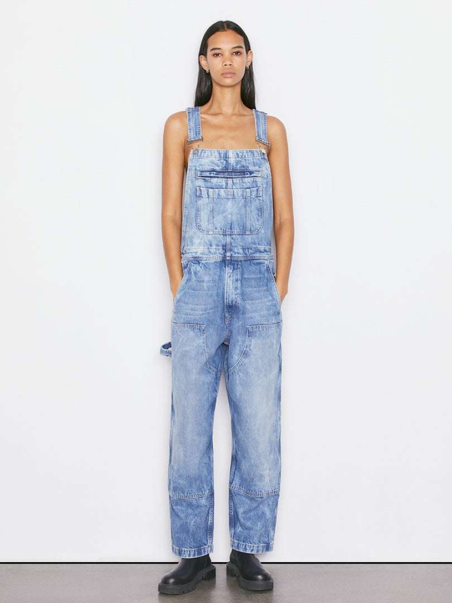 Women * | Best Sale Frame-Denim Women Utility Patch Overall — Waterway