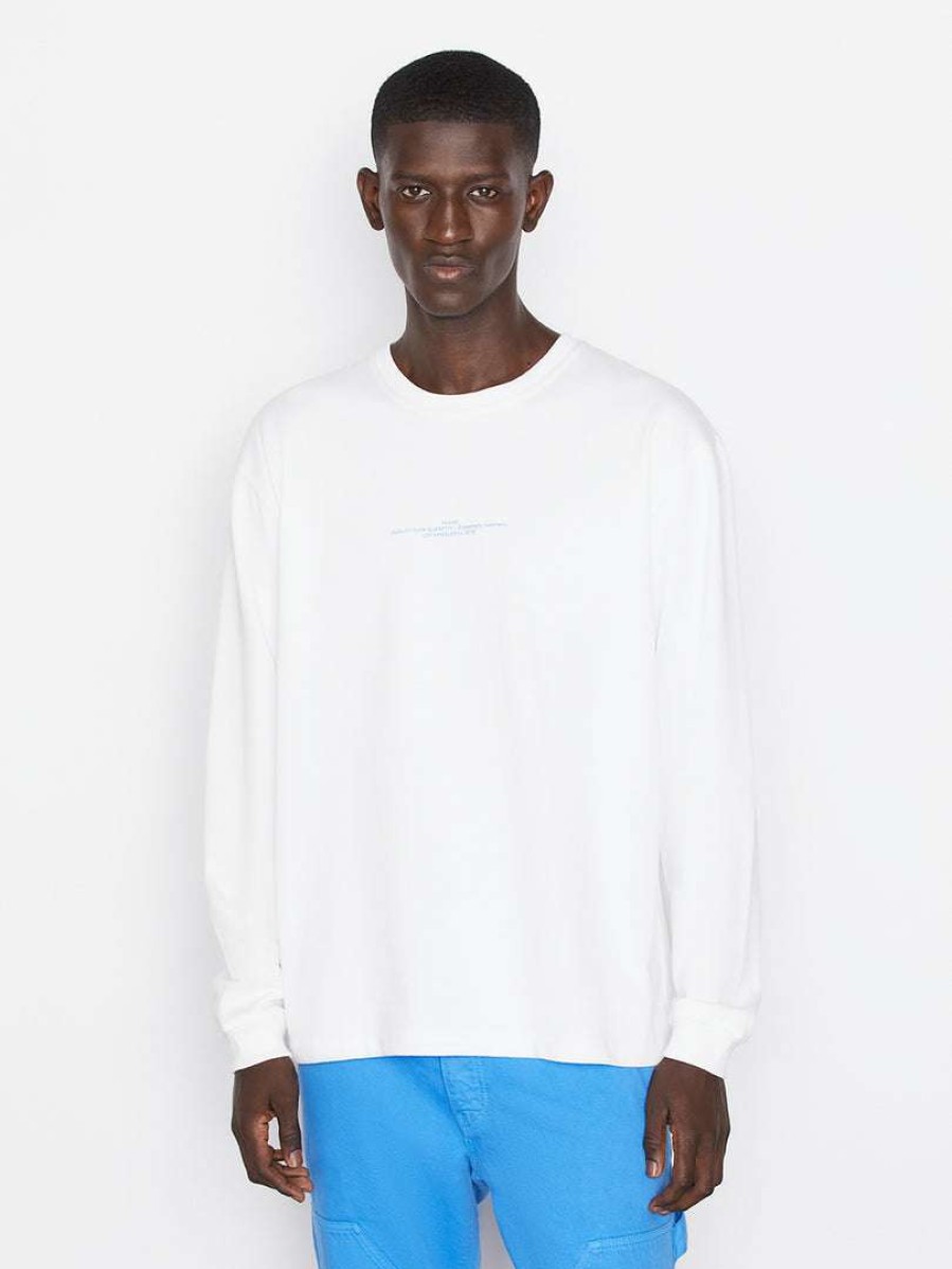 Men * | Discount Frame-Denim Men Long Sleeve Galerie Frame Text Shirt — Blanc