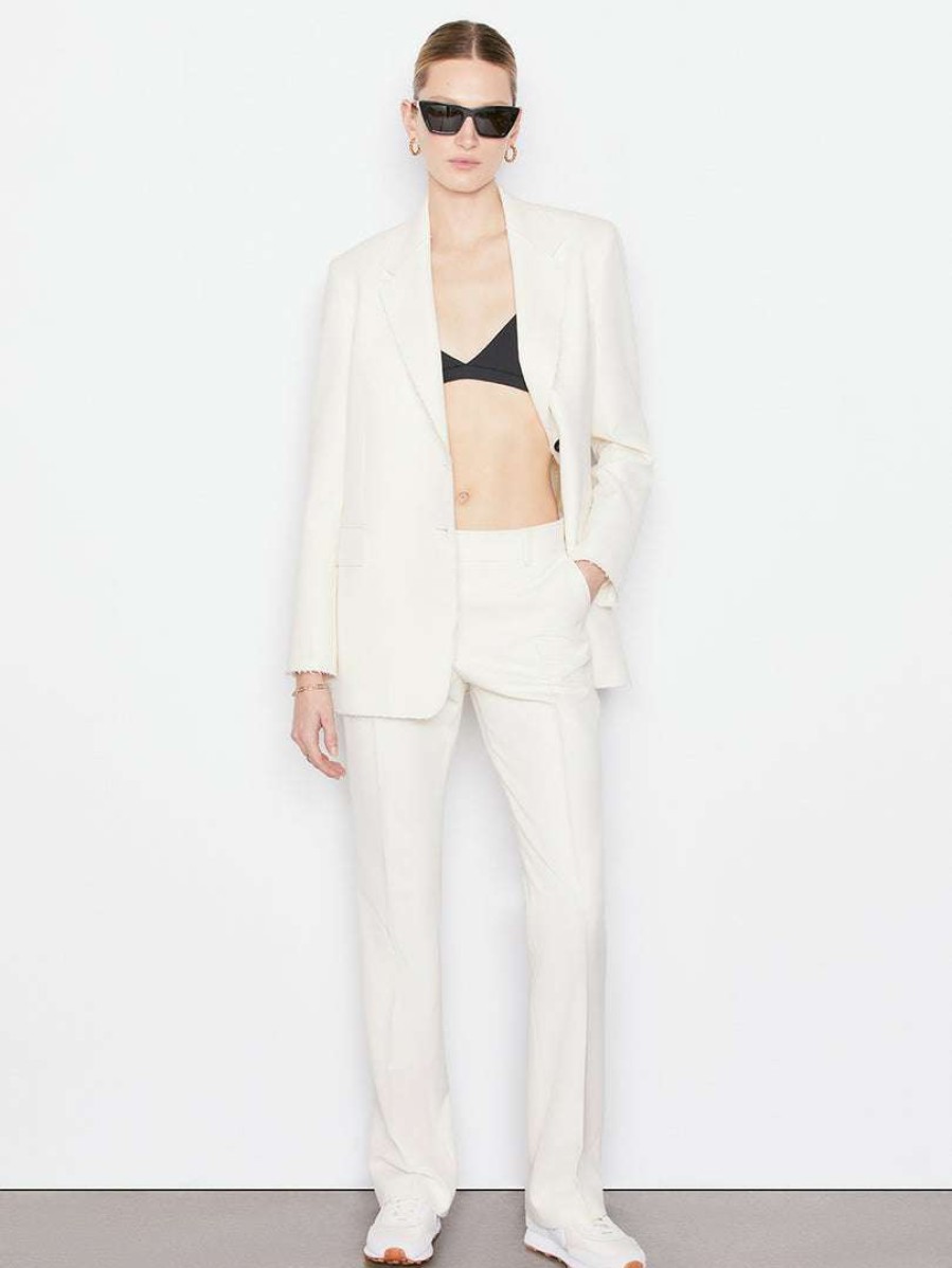 Women * | Discount Frame-Denim Women Oversized Raw Edge Blazer — Off White