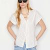 Women * | Cheap Frame-Denim Women Rolled Sleeve Top — Blanc Multi