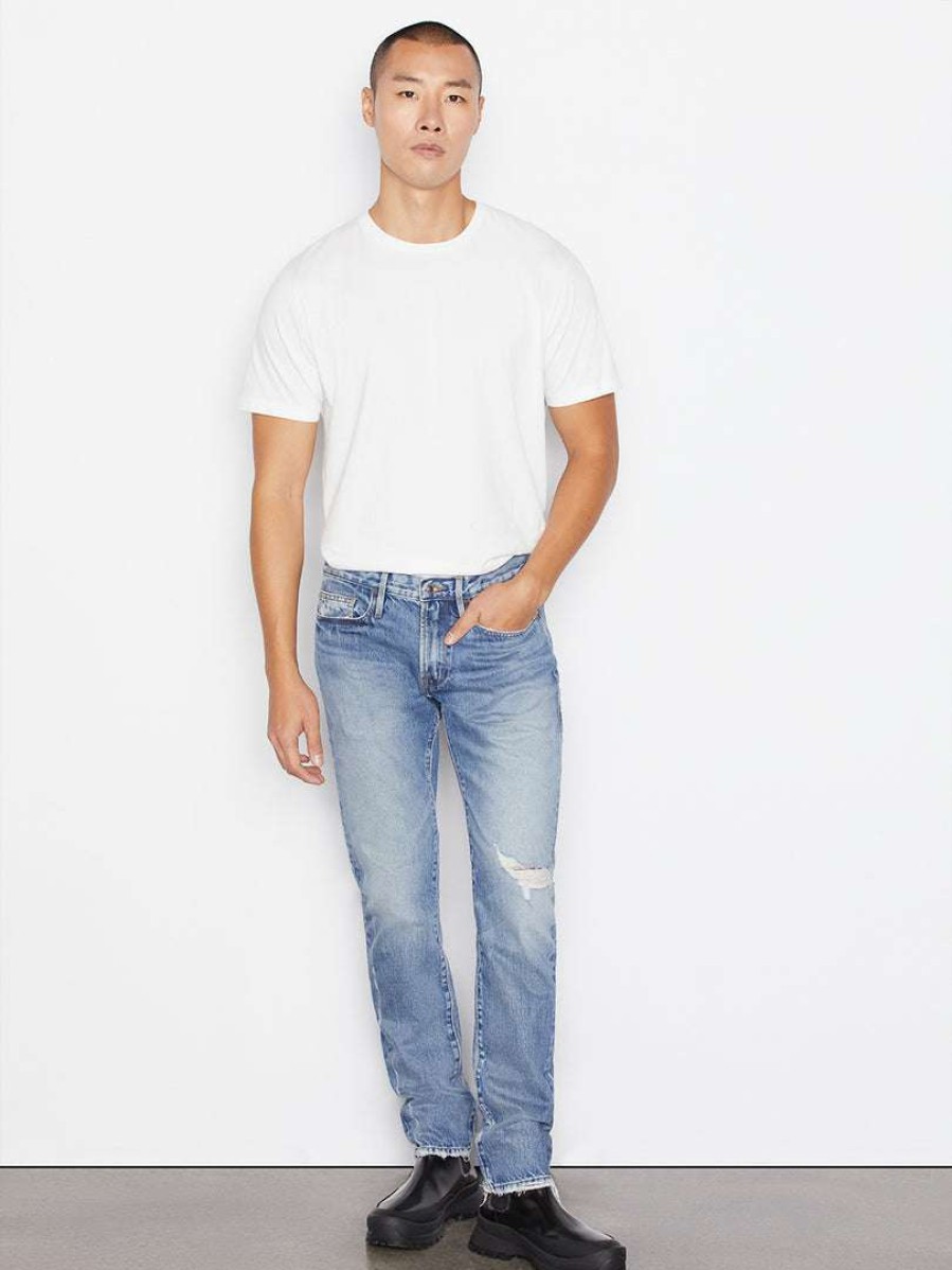 Men * | Wholesale Frame-Denim L'Homme Slim Degradable — Men Indigo Trail Rips