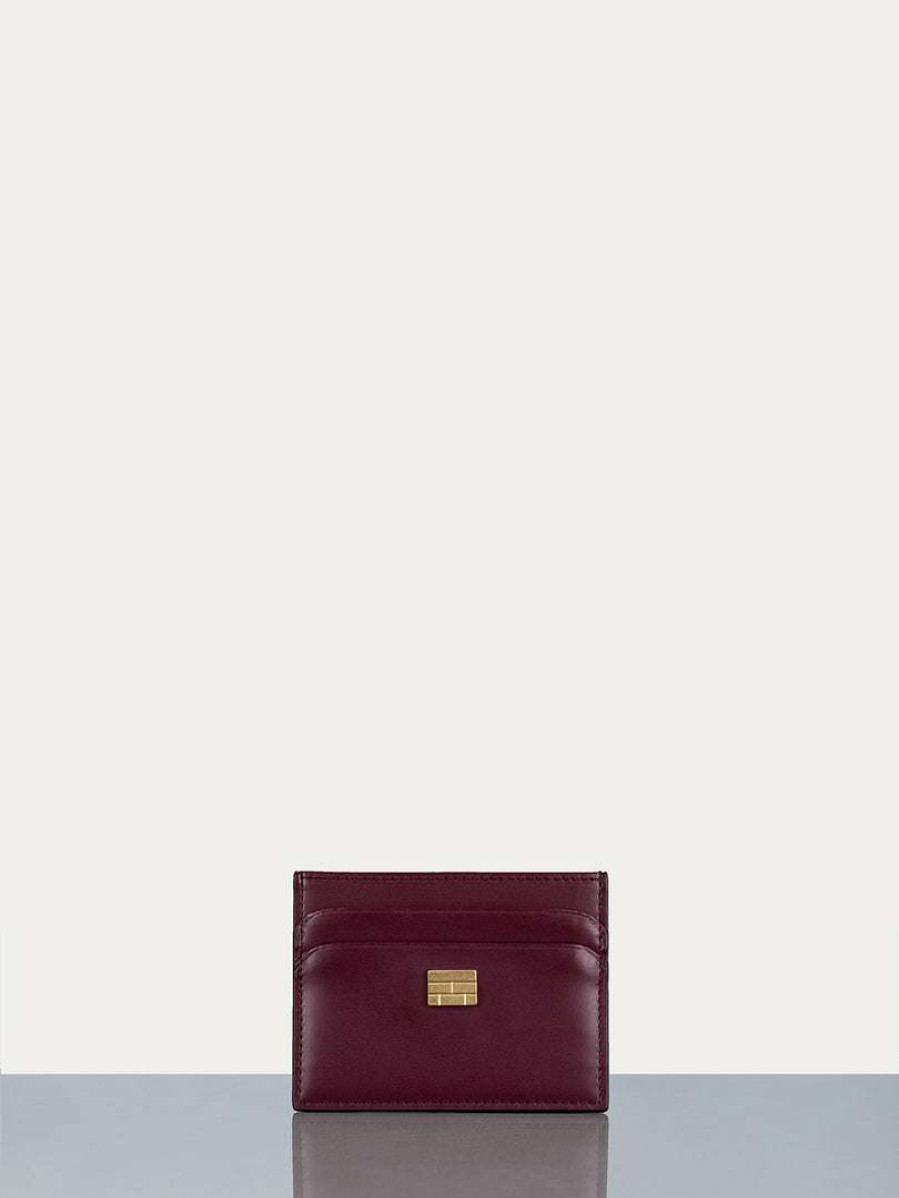 Women * | Outlet Frame-Denim Card Holder — Women Oxblood