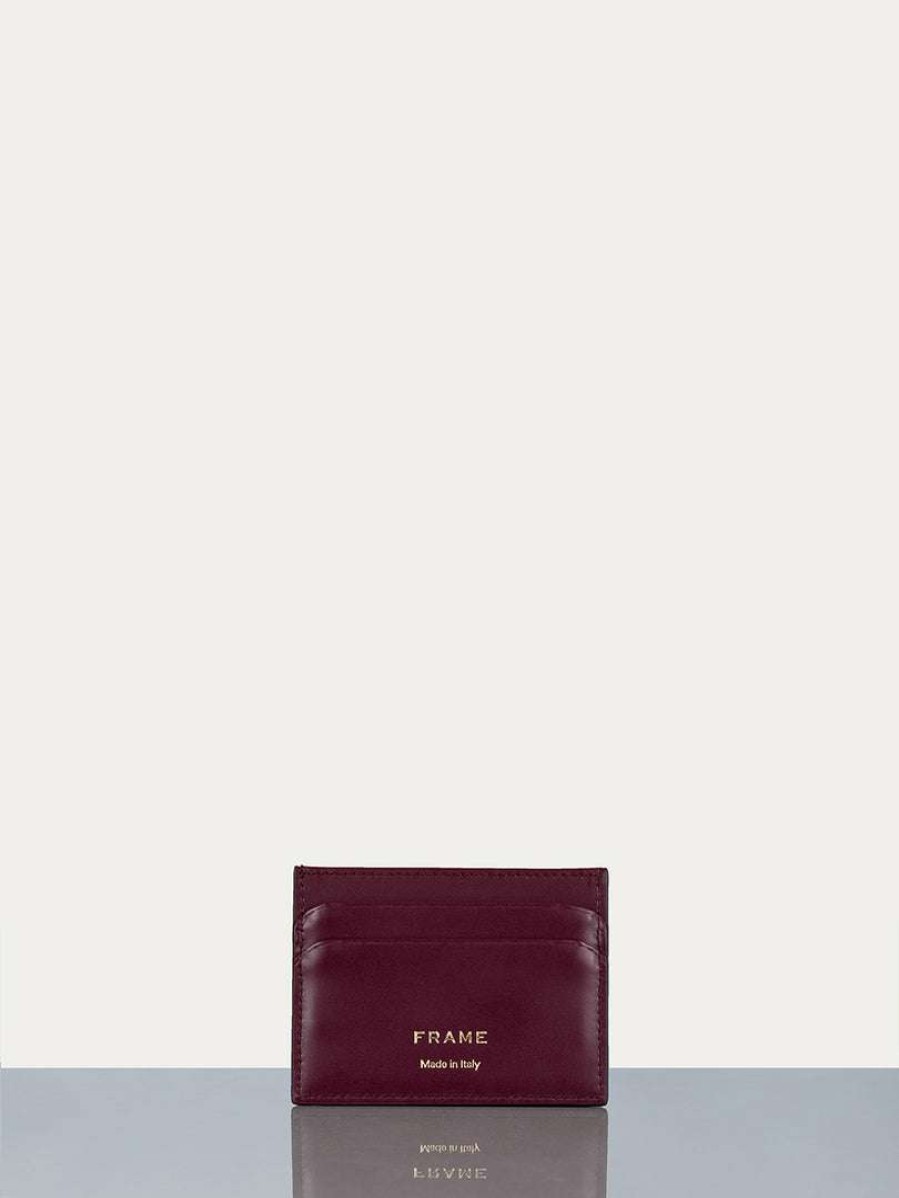 Women * | Outlet Frame-Denim Card Holder — Women Oxblood