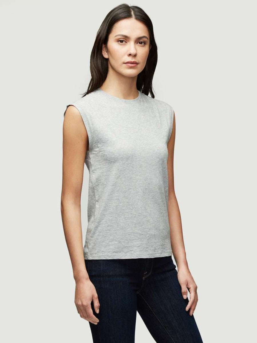 Women * | Brand New Frame-Denim Women Le Mid Rise Muscle Tee — Gris Heather