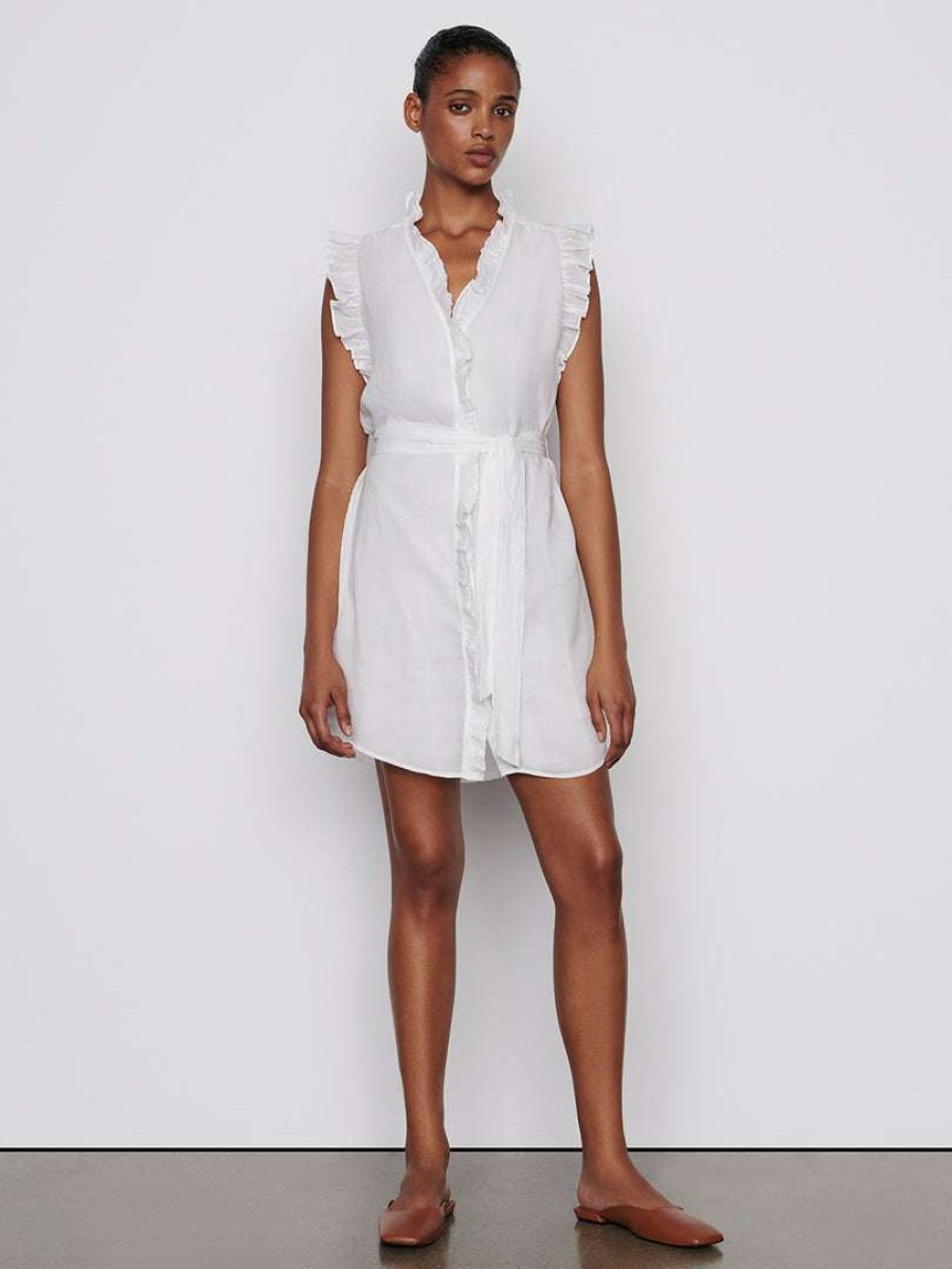 Women * | Promo Frame-Denim Lauren Dress — Blanc