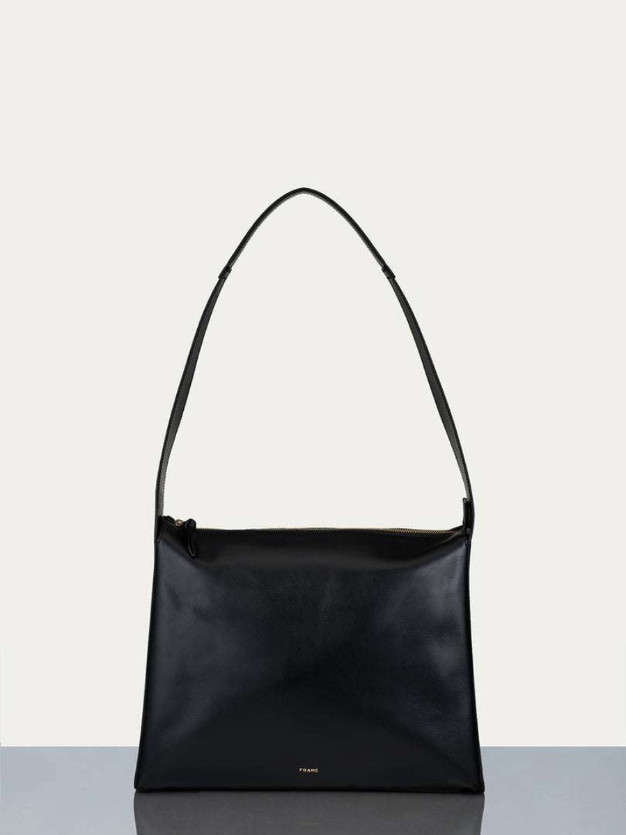 Women * | New Frame-Denim Women Ilona Two Textured Shoulder Bag — Noir