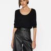 Women * | Best Sale Frame-Denim Women Scoop Neck Sweater — Noir