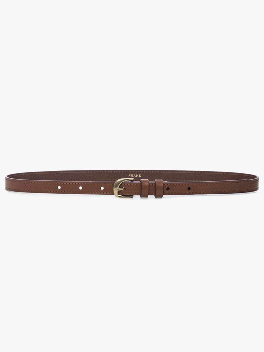 Women * | Brand New Frame-Denim Twist Buckle Belt — Women Tobacco