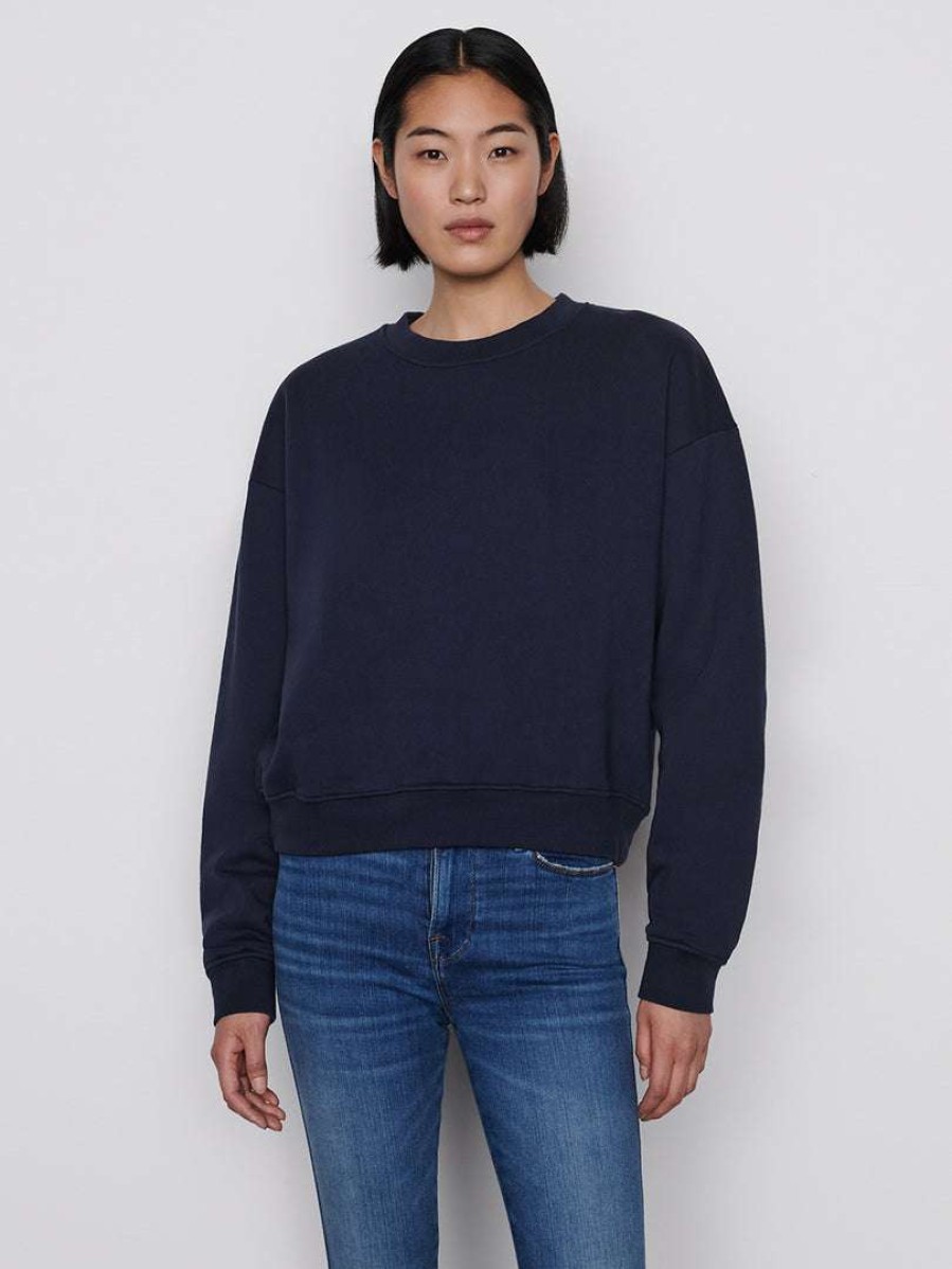 Women * | Flash Sale Frame-Denim Women Oversized Crew — Navy