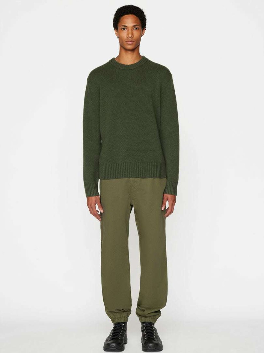 Men * | Deals Frame-Denim Men The Cashmere Crewneck Sweater — Military Green