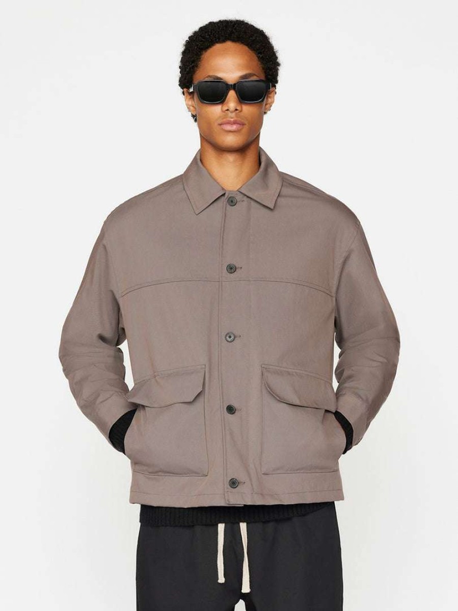 Men * | Flash Sale Frame-Denim Men Twill Club Jacket — Walnut