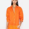 Women * | Coupon Frame-Denim The Oversized Shirt — Orange Crush