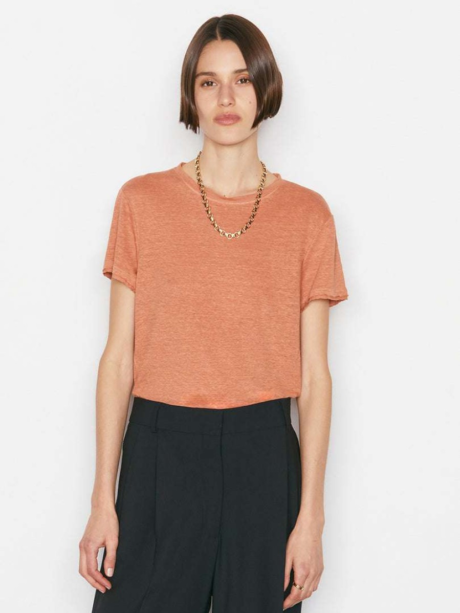 Women * | Best Sale Frame-Denim Easy True Tee — Terracotta