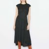 Women * | Hot Sale Frame-Denim Gathered Seam Dress — Noir