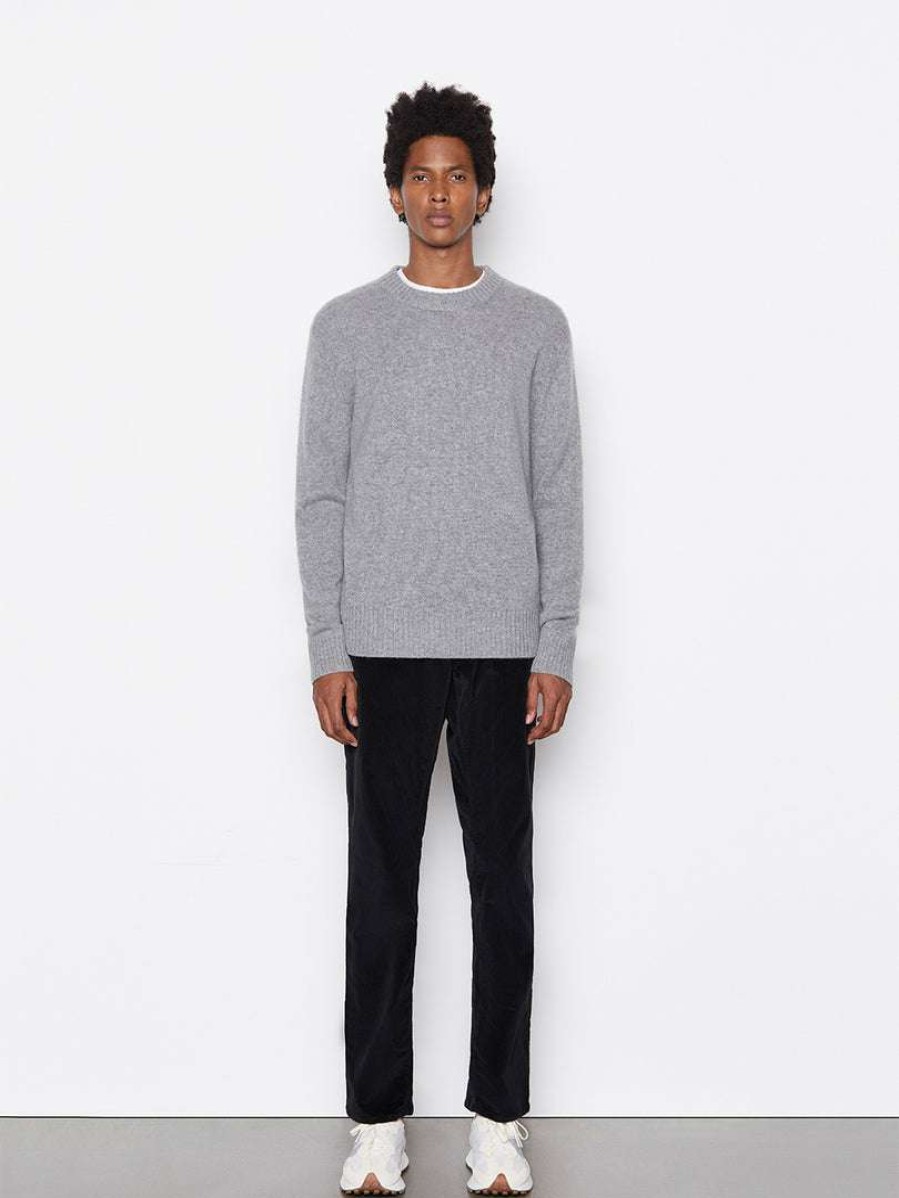 Men * | Buy Frame-Denim Men The Cashmere Crewneck Sweater — Gris