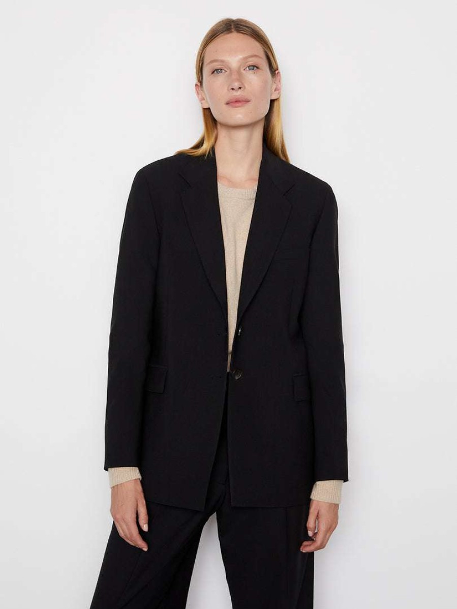 Women * | Discount Frame-Denim Ilona Oversized Blazer — Women Noir