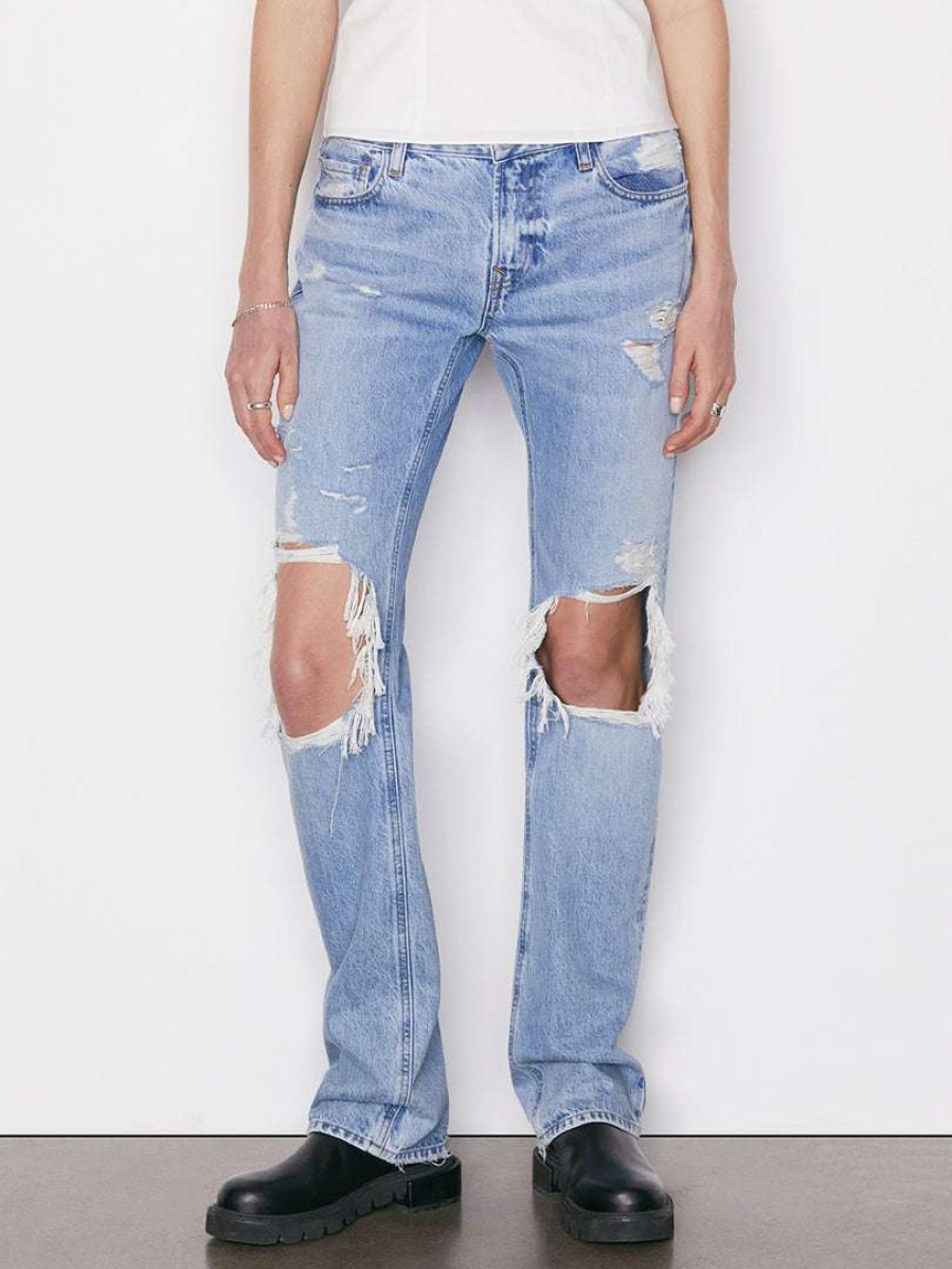 Women * | Best Sale Frame-Denim The Low Boot — Women Baines Destruct