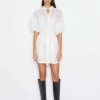 Women * | Promo Frame-Denim Women Inset Lace Puff Sleeve Dress — Blanc