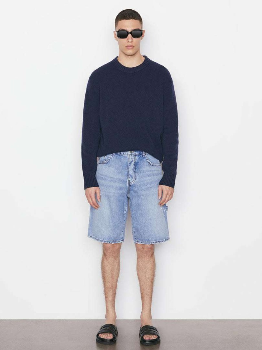 Men * | Hot Sale Frame-Denim Cargo Denim Short — Men Blue Washed