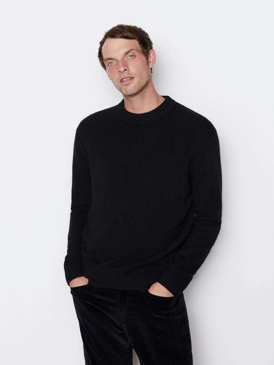 Men * | Cheapest Frame-Denim The Cashmere Crewneck Sweater — Men Noir