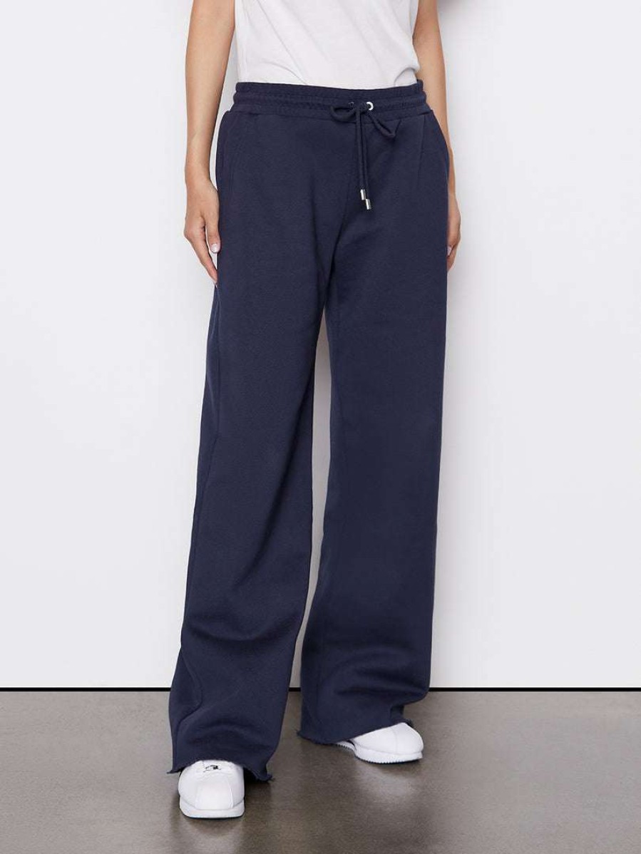 Women * | Budget Frame-Denim Wide Leg Sweatpant — Women Navy