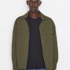 Men * | Promo Frame-Denim Men Tech Tailored Overshirt — Khaki Green