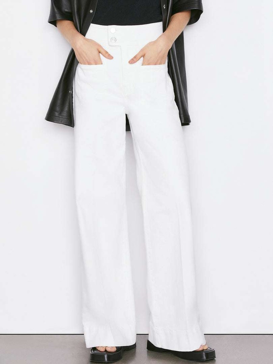 Women * | Wholesale Frame-Denim Le Pixie Hardy Wide Leg — Women Blanc