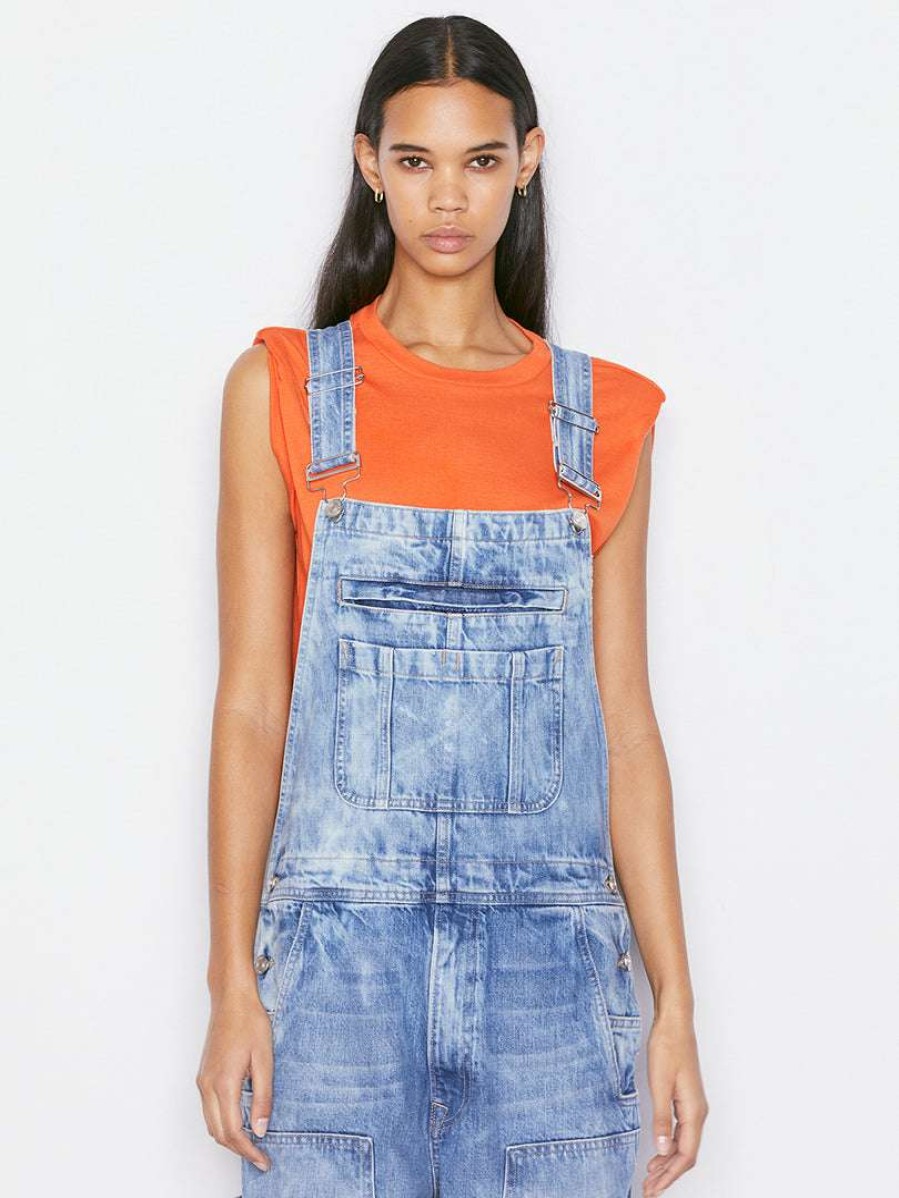 Women * | Coupon Frame-Denim Rolled Muscle — Orange Crush