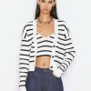 Women * | Cheapest Frame-Denim Relaxed Rib Cardi — Women Off White Multi