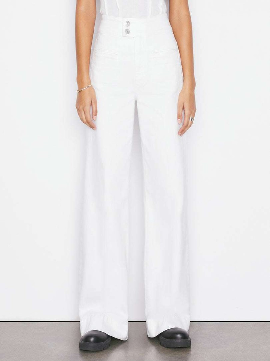 Women * | Outlet Frame-Denim Le Hardy Wide Leg — Blanc