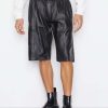 Men * | Best Deal Frame-Denim Men Bonded Leather Short — Noir