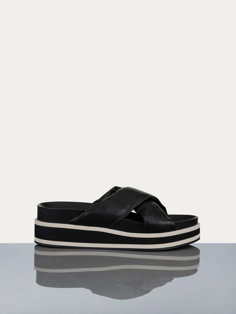 Women * | Best Sale Frame-Denim Women Le Playa Slide — Noir Multi