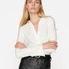 Women * | Budget Frame-Denim Slim Lace Inset Shirt — Off White