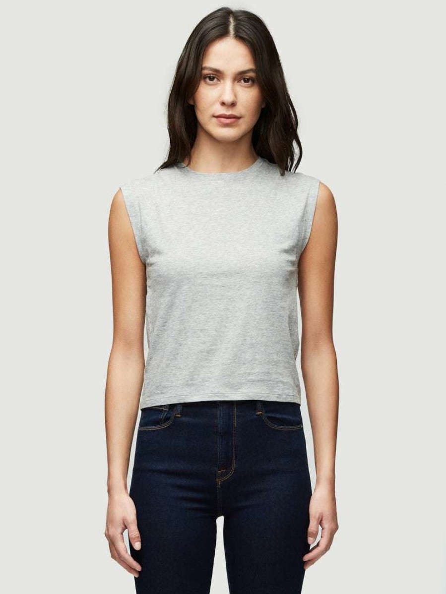 Women * | Best Reviews Of Frame-Denim Le High Rise Muscle Tee — Gris Heather