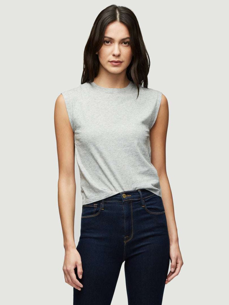 Women * | Best Reviews Of Frame-Denim Le High Rise Muscle Tee — Gris Heather